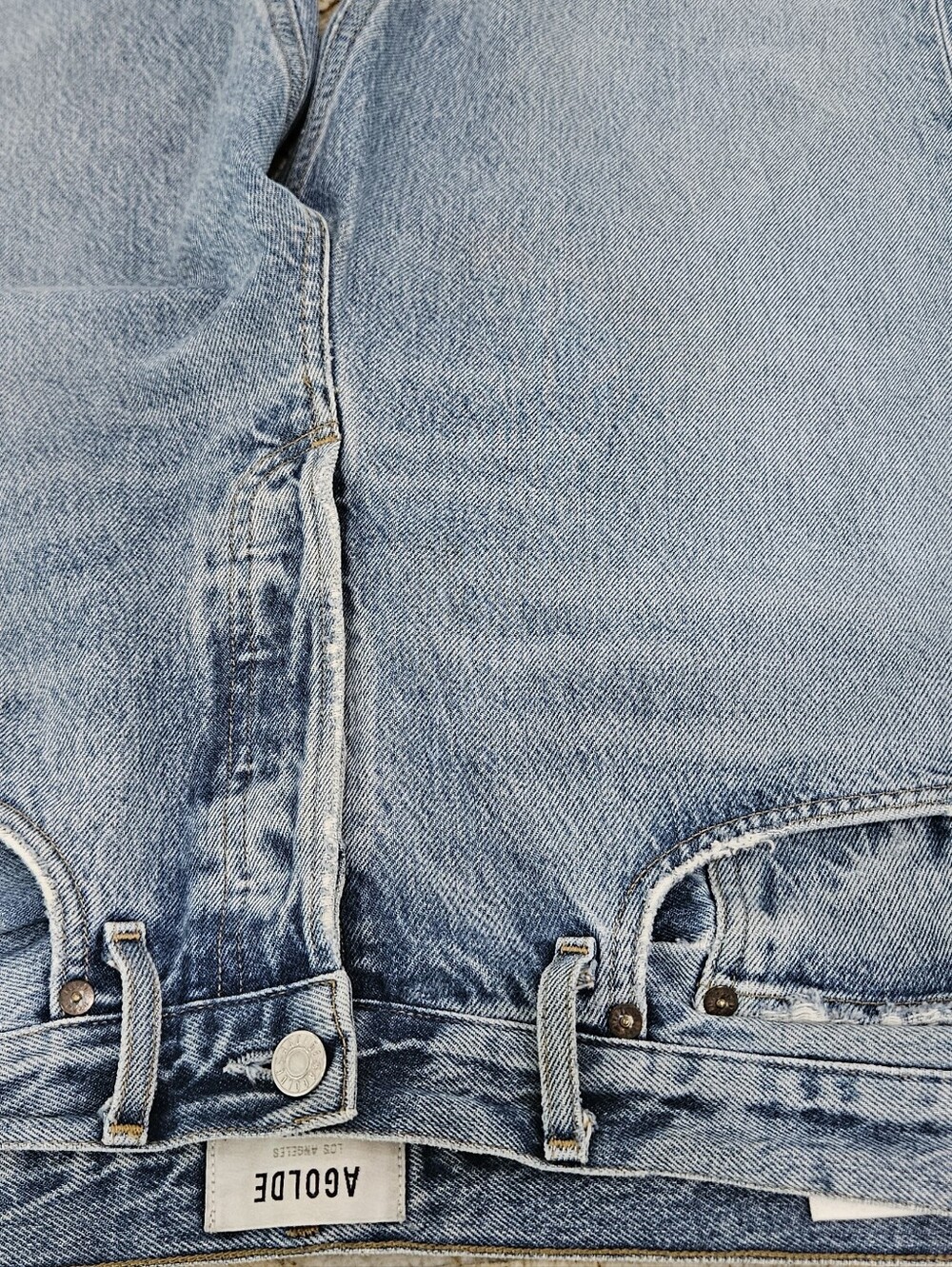 AGOLDE Women's 90s Riley High Rise Loose Jeans Raw Hem Size 29 Inseam 25" - Picture 5 of 10